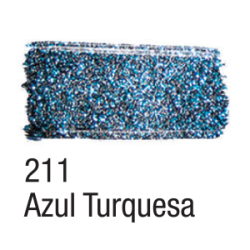 Tinta para Tecido Glitter - Acrilex - 37 ml - Azul Turquesa