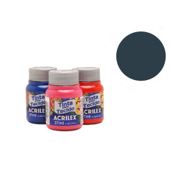 Tinta para Tecido Fosca - Acrilex - 37 ml - Cinza Chumbo