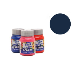 Tinta para Tecido Fosca - Acrilex - 37 ml - Azul Petróleo