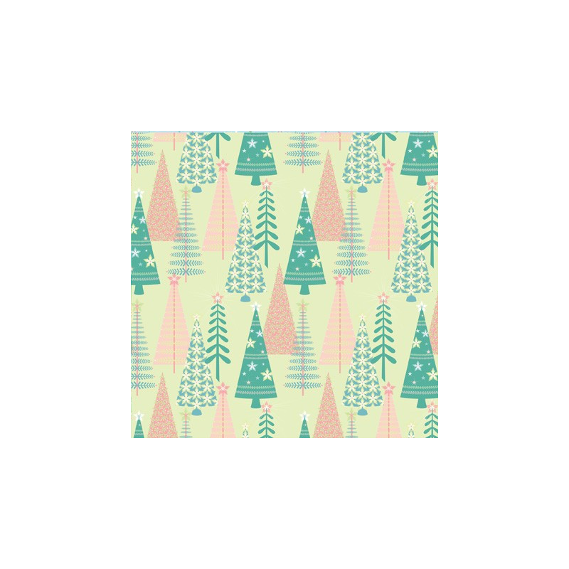 Papel Decorado Scrapbook - K&Company - Swell Noel - Christmas Trees - 30x30 cm