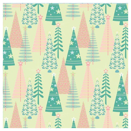 Papel Decorado Scrapbook - K&Company - Swell Noel - Christmas Trees - 30x30 cm