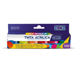 Tinta Acrílica Neon - Acrilex - Sortido 6 cores