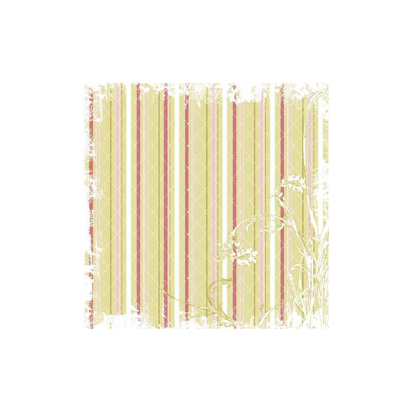 Papel Decorado Scrapbook - Urban Lily - Baby Lily - Blush Stripe - 30x30 cm