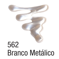Tinta Dimensional Relevo 3D - Metallic - Acrilex - 35 ml - Branco Metálico