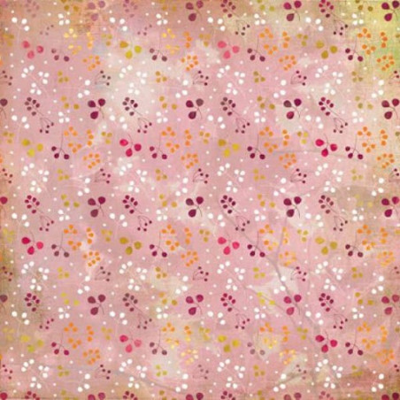 Papel Decorado Scrapbook - Basic Grey - Indian Summer - Maple Sugar - 30x30 cm