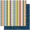 Papel Decorado Scrapbook - BoBunny - Blast Off! - Stripe - 30x30 cm