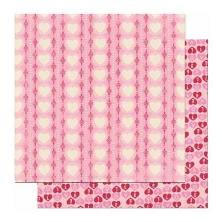 Papel Decorado Scrapbook - BoBunny - Crazy Love - Have a Heart - 30x30 cm