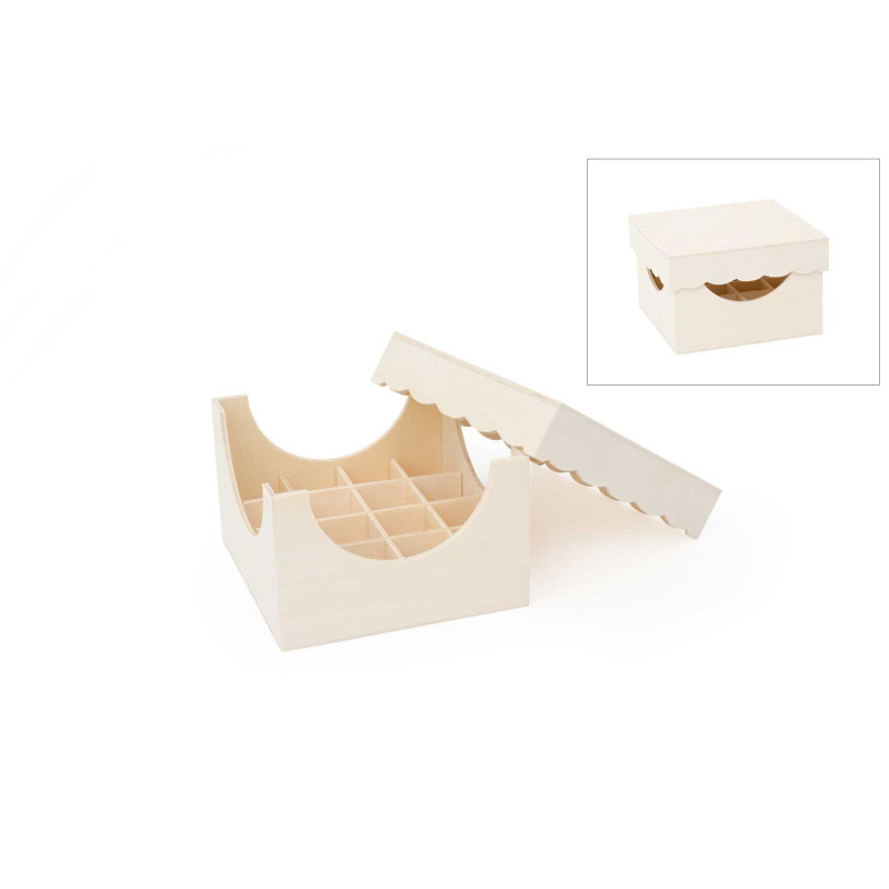 Caixa  com Divisórias para Vernizes - Madeira