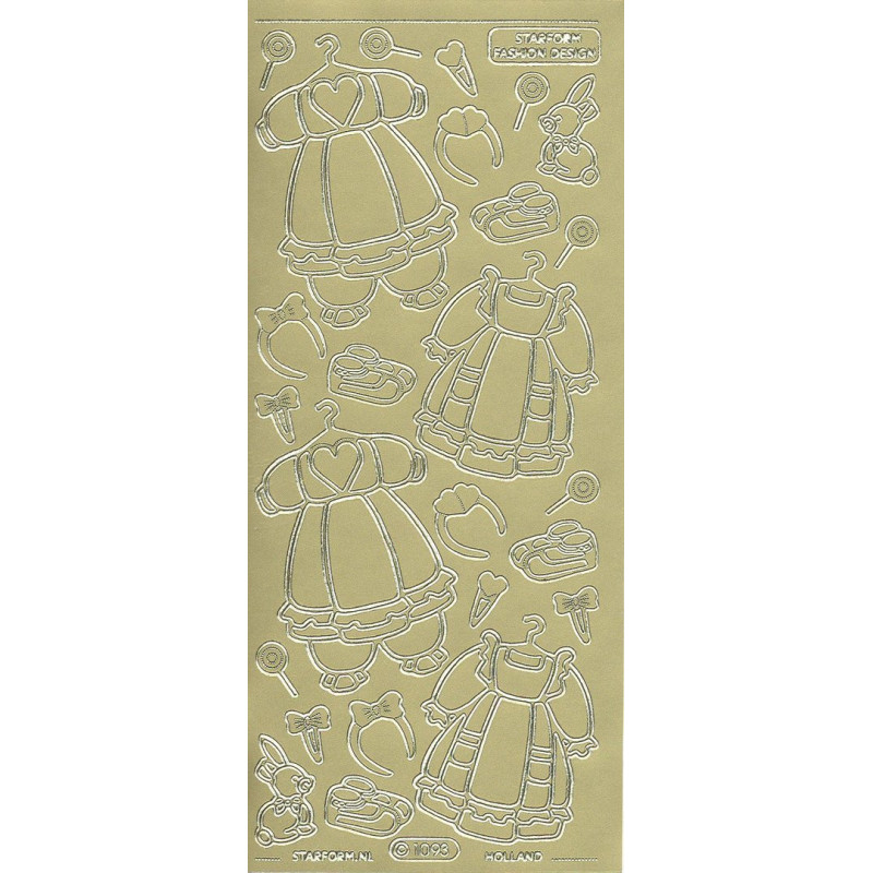 Autocolantes Peel Off - Roupa de Bebé 2 - dourado