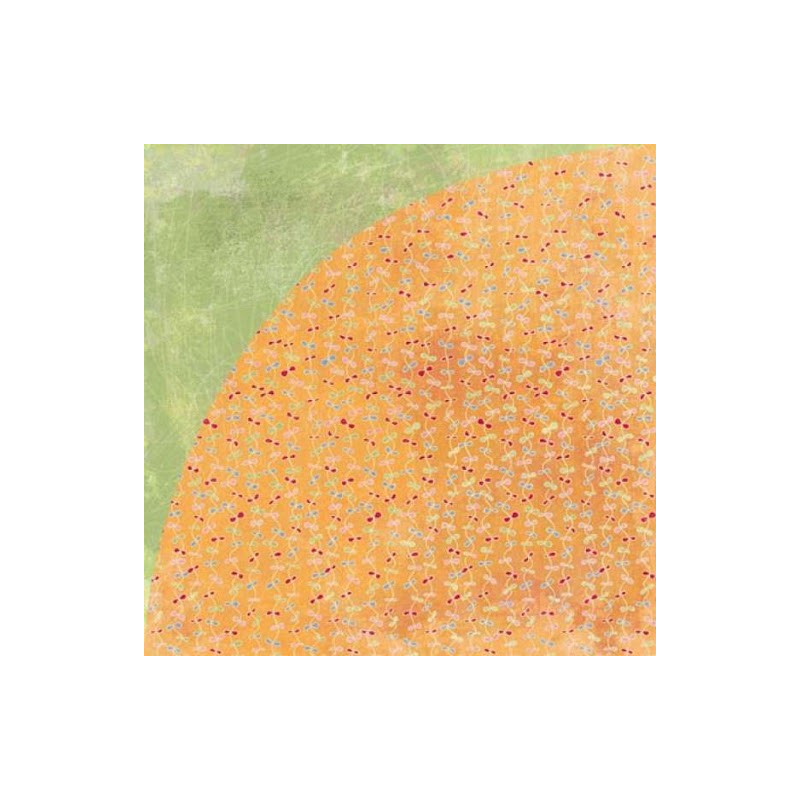 Papel Decorado Scrapbook - Basic Grey - Sugar Rush - Orange Slices - 30x30 cm