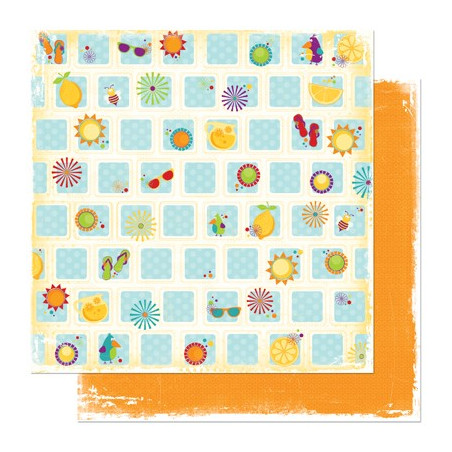 Papel Decorado Scrapbook - BoBunny - Sun Kissed - Party - 30x30 cm
