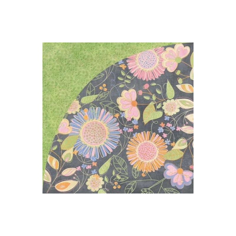 Papel Decorado Scrapbook - Basic Grey - Sugar Rush - Candy Hearts - 30x30 cm