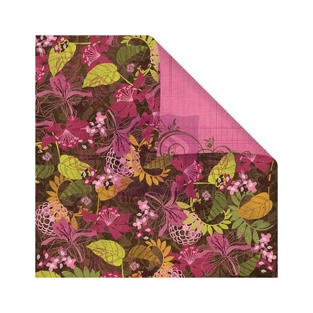 Papel Decorado Scrapbook - Prima Marketing - Melody - Gathering Leaves - 30x30 cm