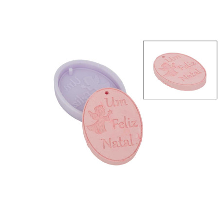 Molde Silicone - Placa Um Feliz Natal - LG - MLD216