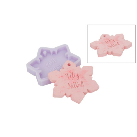 Molde Silicone - Floco Feliz Natal - LG - MLD212