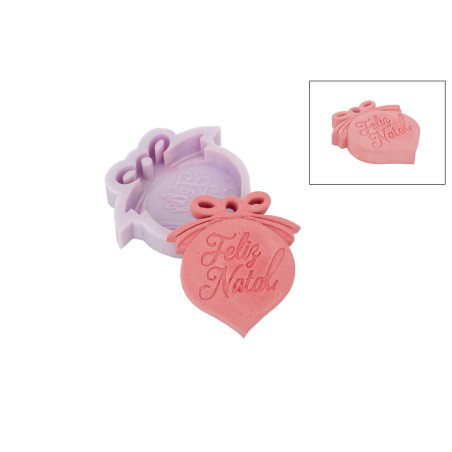 Molde Silicone - Coração Feliz Natal - LG - MLD210