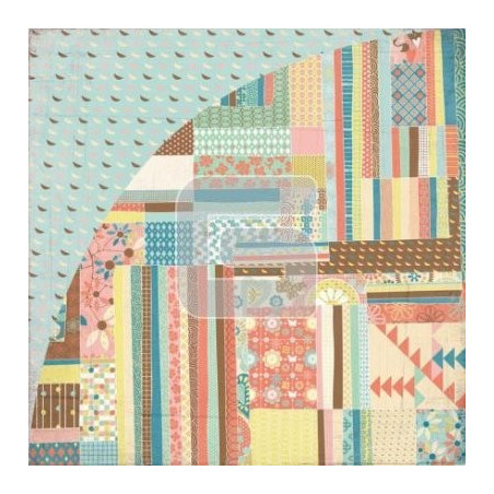 Papel Decorado Scrapbook - Basic Grey - Hopscotch - Jump Rope - 30x30 cm