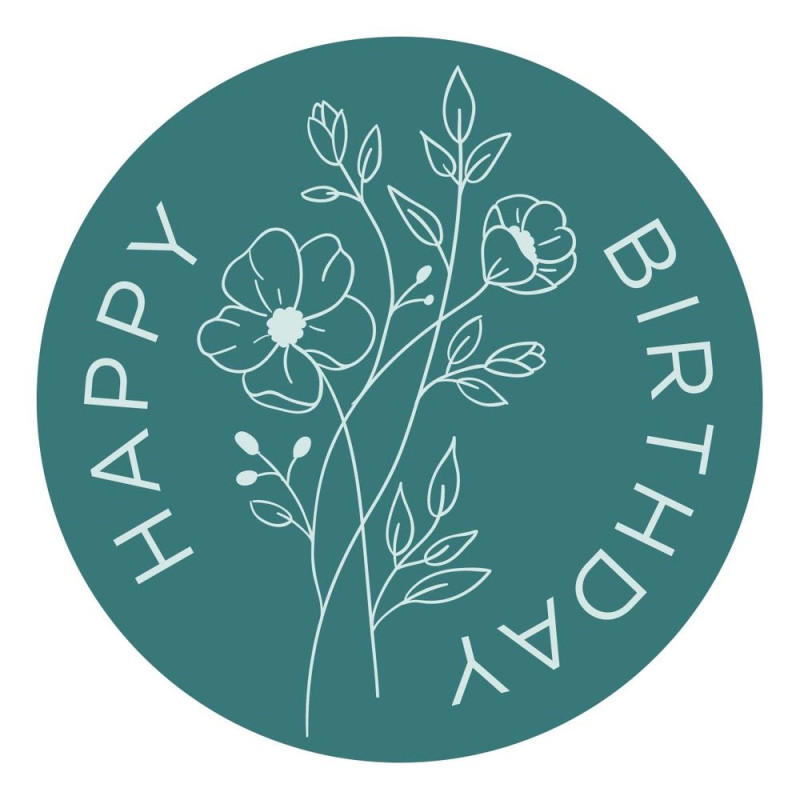 Sinete com Cabo - Wildflower Happy Birthday Wax Seal Stamp - Spellbinders