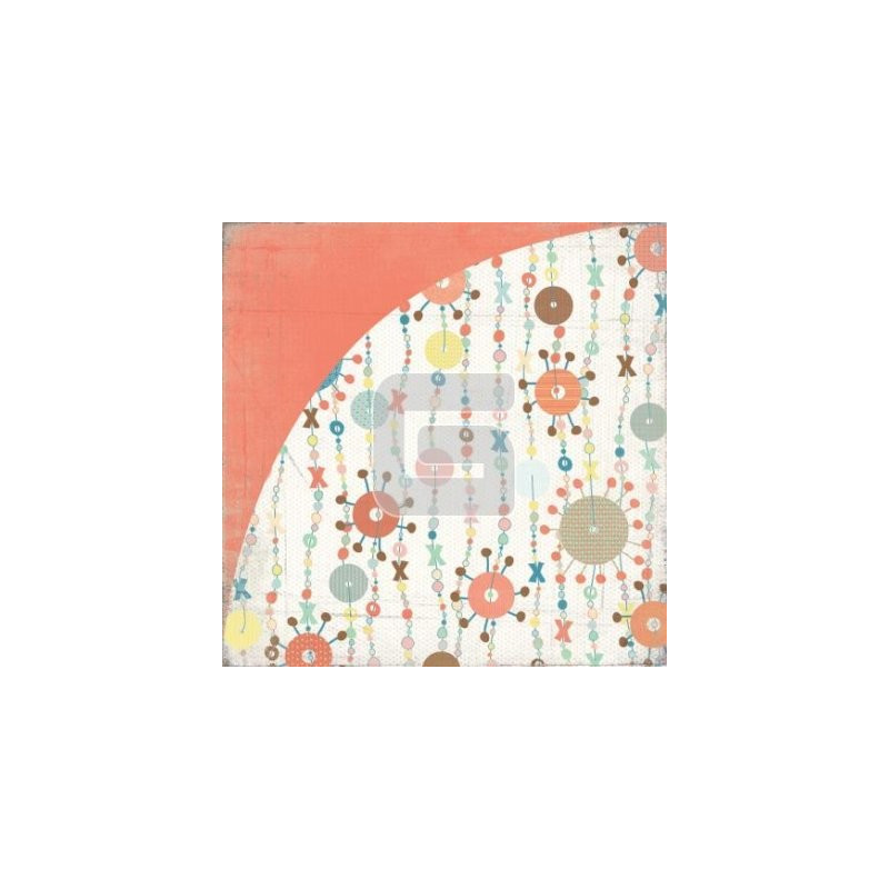 Papel Decorado Scrapbook - Basic Grey - Hopscotch - Potsy - 30x30 cm