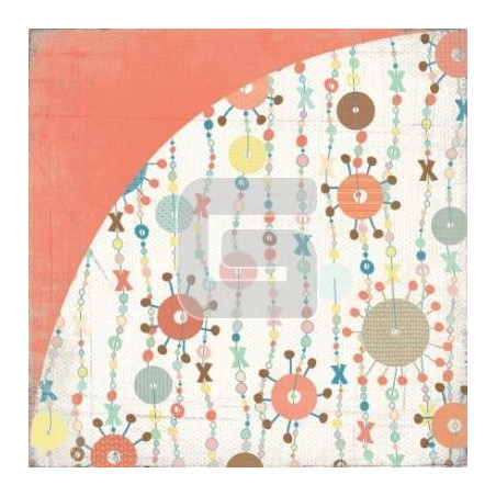 Papel Decorado Scrapbook - Basic Grey - Hopscotch - Potsy - 30x30 cm