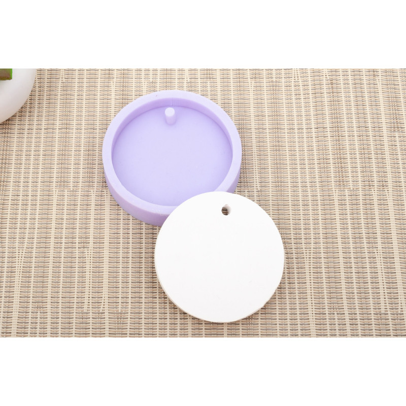 Molde Silicone - Placa Redonda com Furo - LG - MLD126