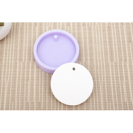 Molde Silicone - Placa Redonda com Furo - LG - MLD126