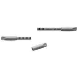 Tampa Borracha Faber Castell - Grip 2001 Eraser Cap Grey - Lápis - 2 unidades