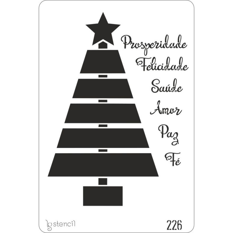 Stencil - Árvore de Natal com Sentimentos - 20x30 cm - LG