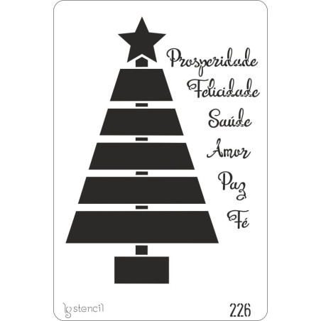 Stencil - Árvore de Natal com Sentimentos - 20x30 cm - LG