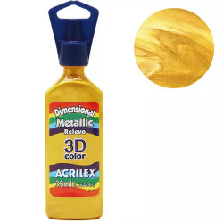 Tinta Dimensional Relevo 3D - Metallic - Acrilex - 35 ml - Amarelo