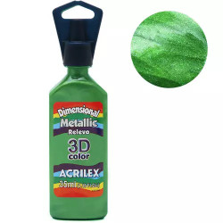 Tinta Dimensional Relevo 3D - Metallic - Acrilex - 35 ml - Verde Kiwi