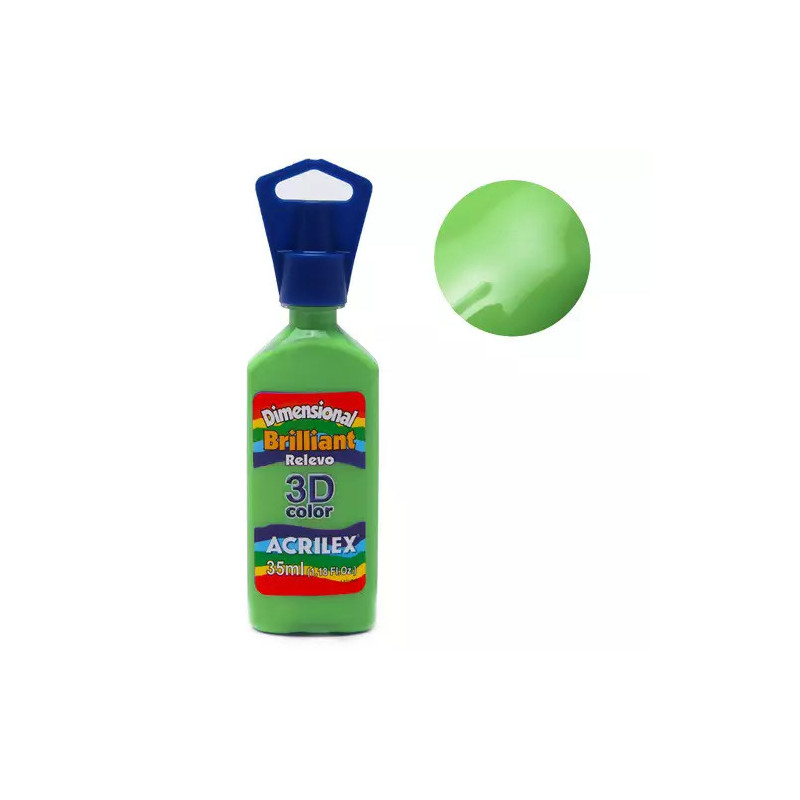 Tinta Dimensional Relevo 3D - Brilliant - Acrilex - 35 ml - Verde Abacate