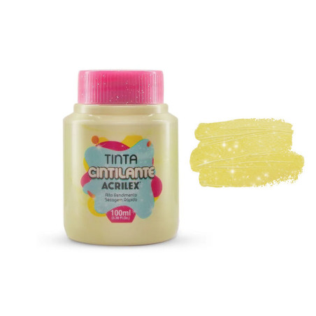 Tinta Cintilante - Acrilex - 100 ml - Baunilha