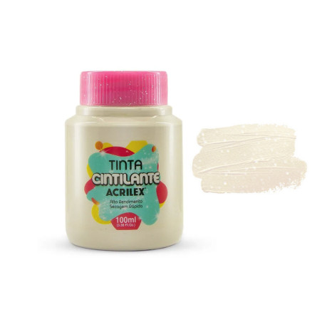 Tinta Cintilante - Acrilex - 100 ml - Porcelana