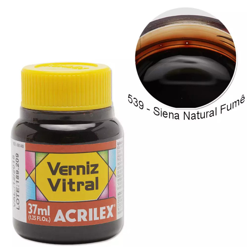 Verniz Vitral - 37 ml - Acrilex - Siena Natural