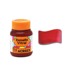 Esmalte Vitral Fosco - 37 ml - Acrilex - Vermelho Escarlate