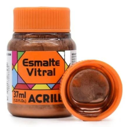 Esmalte Vitral Metálico - 37 ml - Acrilex - Cobre