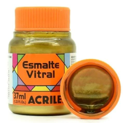 Esmalte Vitral Metálico - 37 ml - Acrilex - Ouro