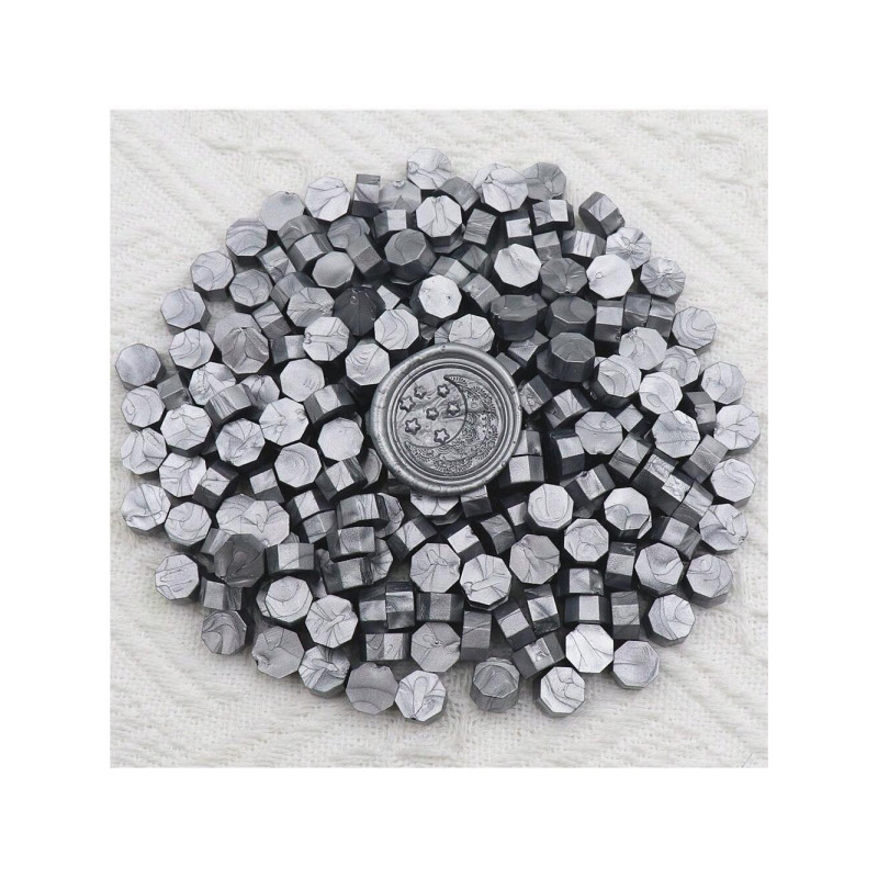 Pérolas de Lacre/Cera - Octógonos - Cores Metalizadas - 100 unidades