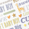 Autocolantes 3D - Thickers - Hello Little Boy Thickers Phrase Foam with Gold Foil
