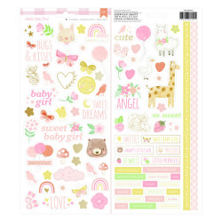 Autocolantes - Hello Little Girl Stickers Gold Foil