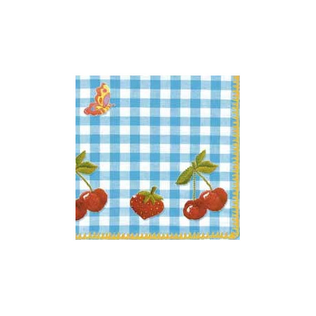 Guardanapo Vichy Fruits blue