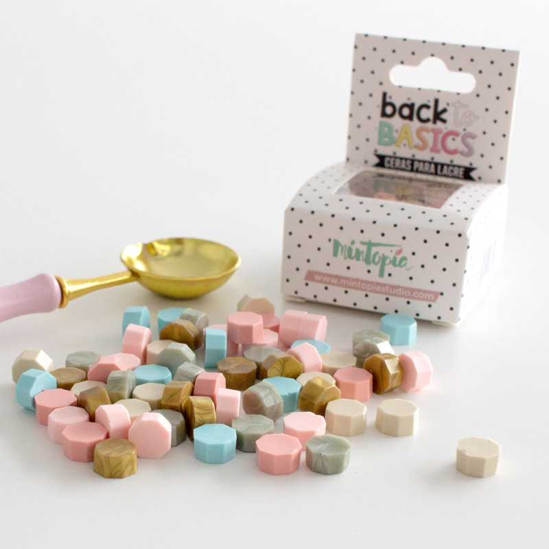 Pérolas de Lacre/Cera - Octógonos - Back to Basics - Mix de Cores - Mintopia