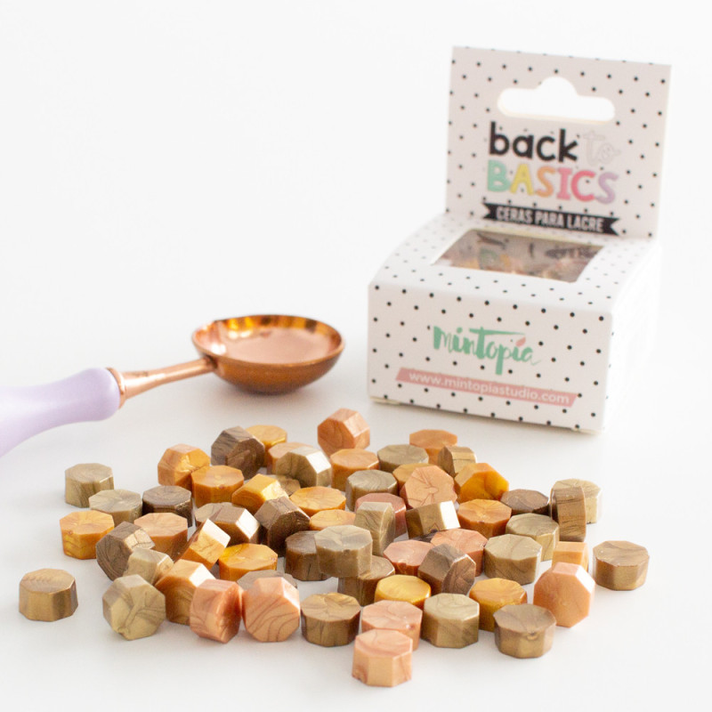 Pérolas de Lacre/Cera - Octógonos - Back to Basics - Mix de Cores - Mintopia