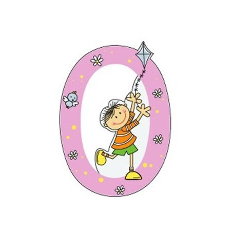 Algarismo em madeira pintada - Menino