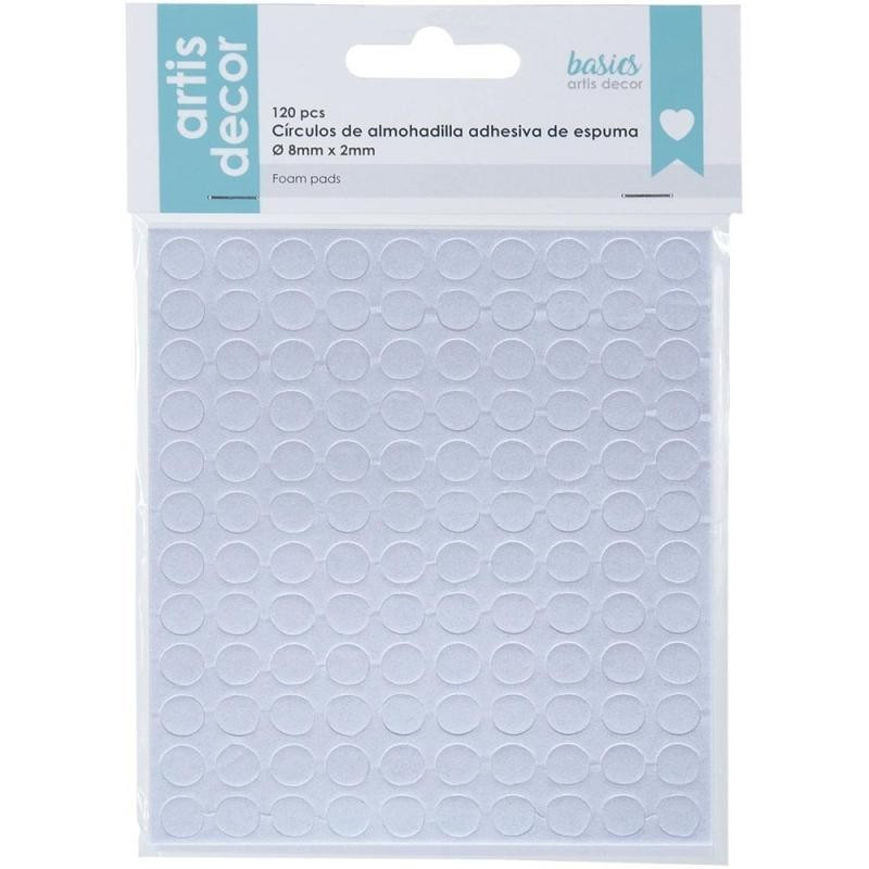 Círculos de Espuma Adesiva Dupla Face - 8 x 2 mm - Artis Decor