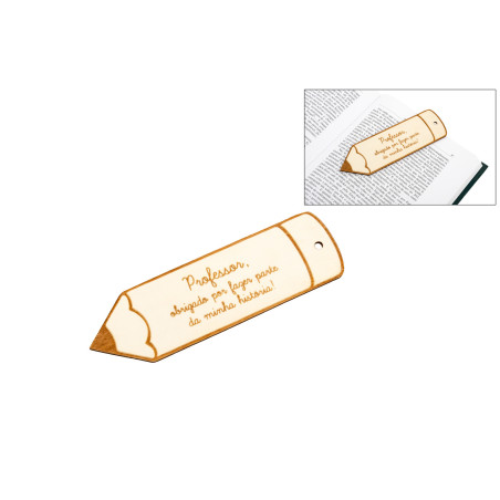 Marcador de Livros Lápis para o Professor/Professora - choupo