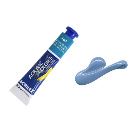 Tinta Acrílica Tubo - Acrylic Colors - 20 ml - Acrilex - Azul Turquesa