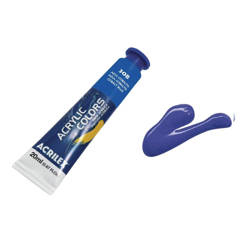 Tinta Acrílica Tubo - Acrylic Colors - 20 ml - Acrilex - Azul Cobalto
