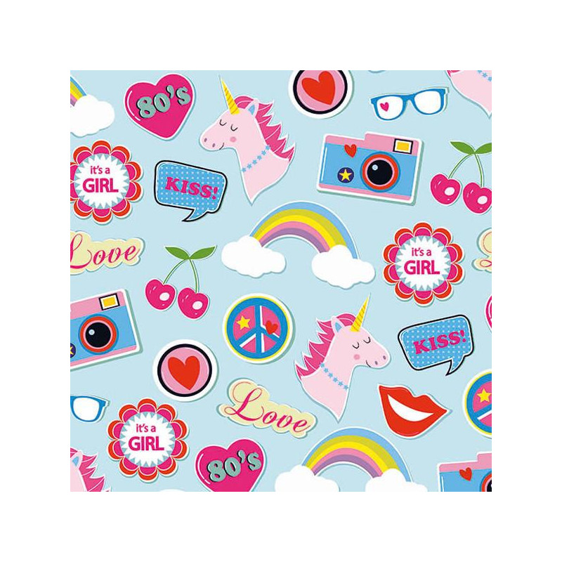 Guardanapo para Decoupage - Patches & Pins Blue